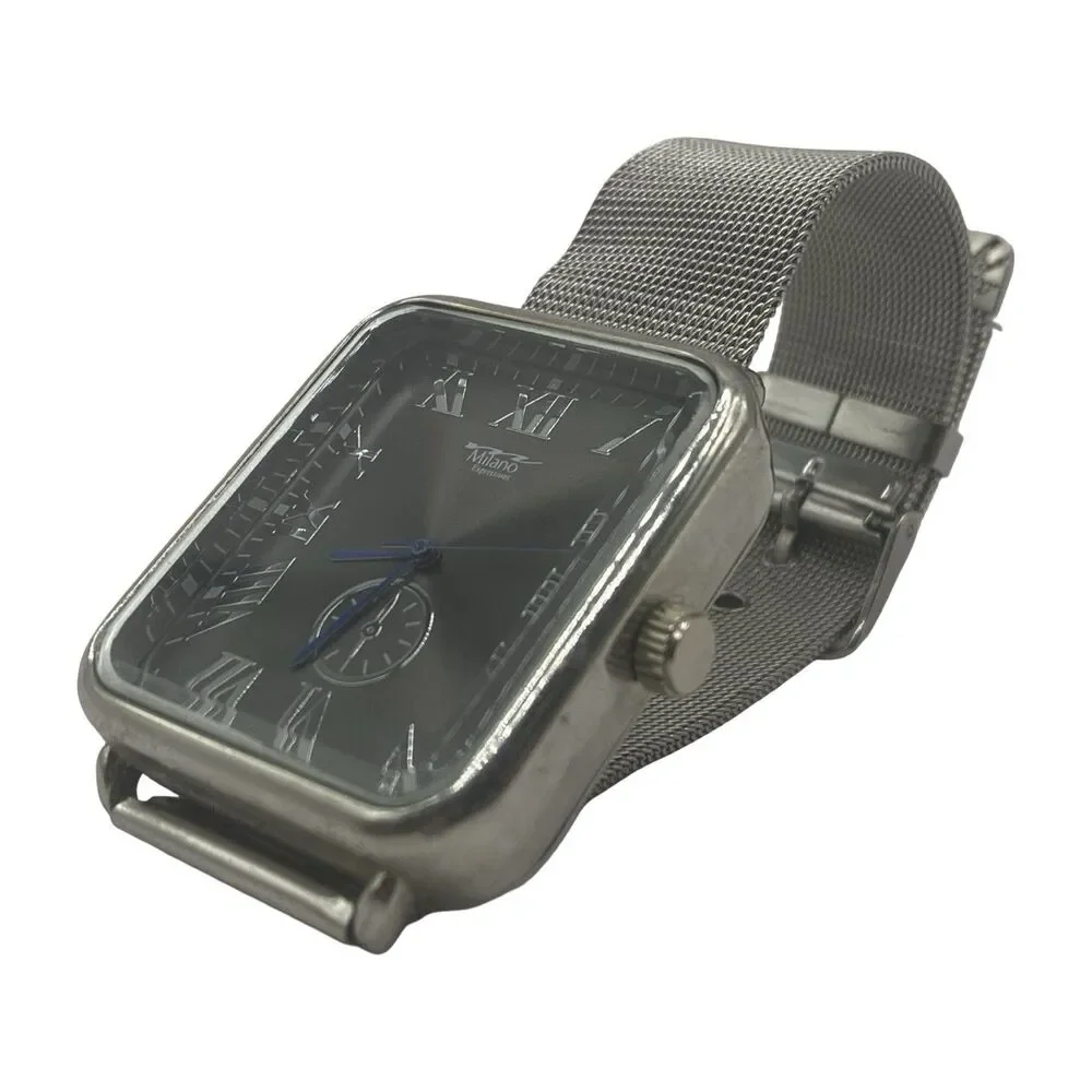 Milano Expressions Mesh Band Men's Silver Tone Watch 4970 Needs Battery